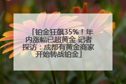 铂金狂飙35%！年内涨幅已超黄金 记者探访：成都有黄金商家开始转战铂金