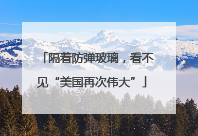 隔着防弹玻璃，看不见“美国再次伟大”