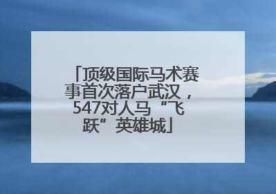 顶级国际马术赛事首次落户武汉，547对人马“飞跃”英雄城