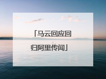 马云回应回归阿里传闻