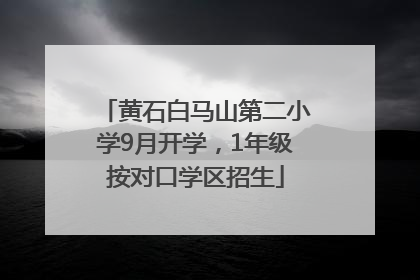 黄石白马山第二小学9月开学，1年级按对口学区招生