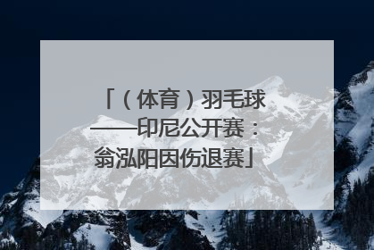 （体育）羽毛球——印尼公开赛：翁泓阳因伤退赛