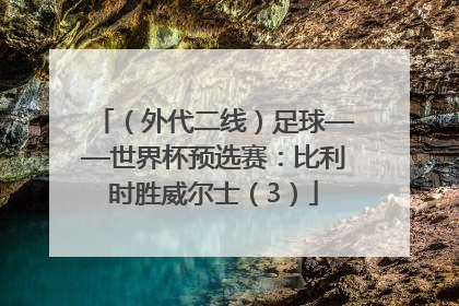 （外代二线）足球——世界杯预选赛：比利时胜威尔士（3）