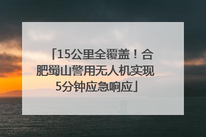 15公里全覆盖！合肥蜀山警用无人机实现5分钟应急响应