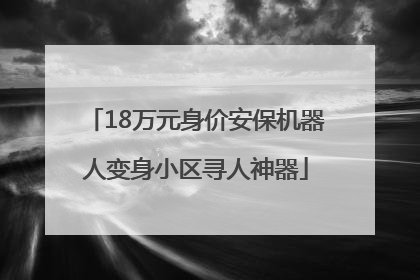 18万元身价安保机器人变身小区寻人神器