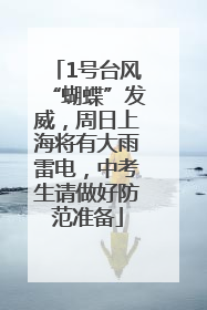 1号台风“蝴蝶”发威，周日上海将有大雨雷电，中考生请做好防范准备