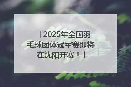 2025年全国羽毛球团体冠军赛即将在沈阳开赛！