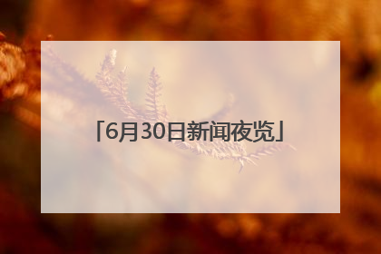 6月30日新闻夜览