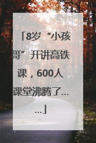 8岁“小孩哥”开讲高铁课，600人课堂沸腾了……